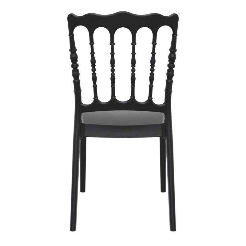 36" Black Stackable Outdoor Patio Dining Chair