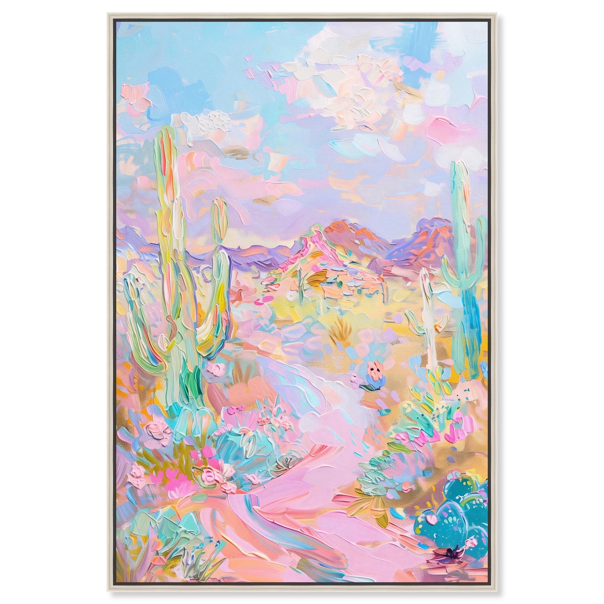 Pink and Teal Landscape Canvas by Art Remedy