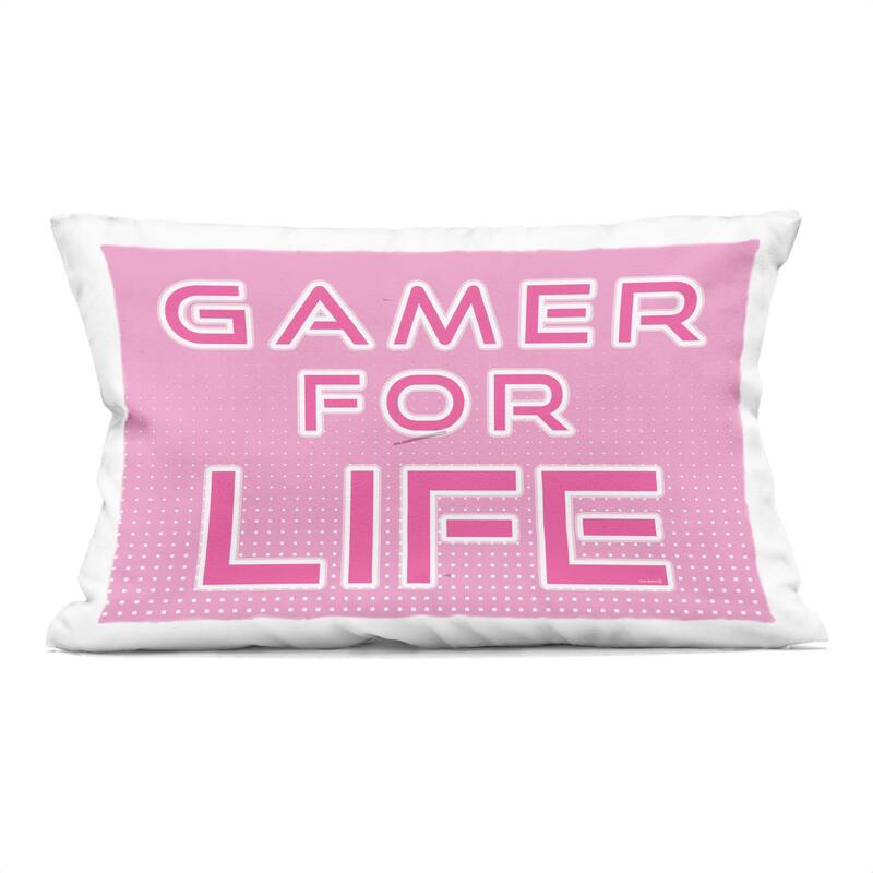 Stupell Pink Gamer For Life Decorative Printed Throw Pillow Design by Yass Naffas Designs - Accent - Polyester - Pink - Single