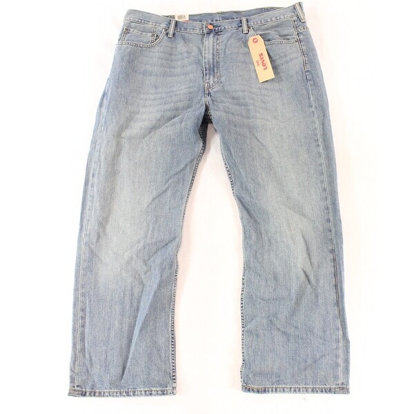 shop levi s new blue mens size 40x30 loose straight leg rugged denim jeans overstock 18078486 overstock com