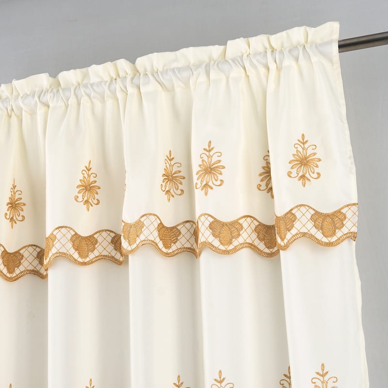 Donna Macrame Embrodiered Window Curtain 84" or 90"