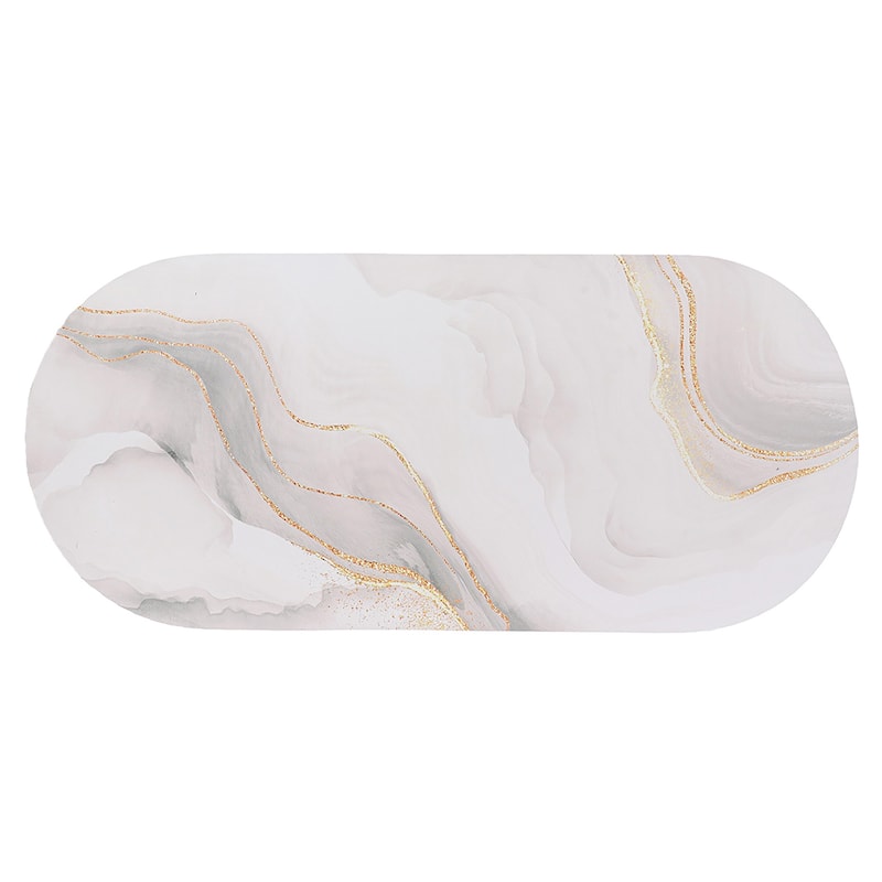 Decorative Runner Bath Mat 40x18 Ultra Absorbent Quick Dry Rug - Marble Vein