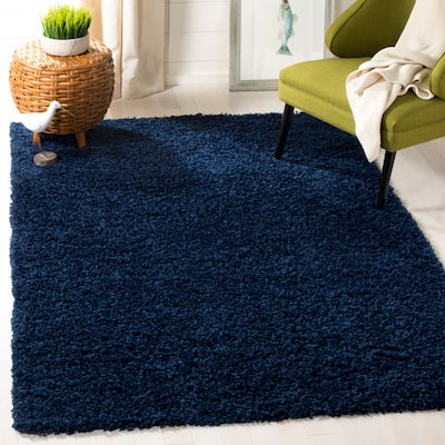 SAFAVIEH Athens Shag Ilaha 1.5-inch Thick Rug - Navy - 8' x 10'