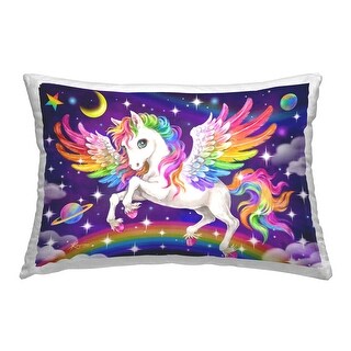 Stupell Shining Horse with Rainbow Decorative Printed Throw