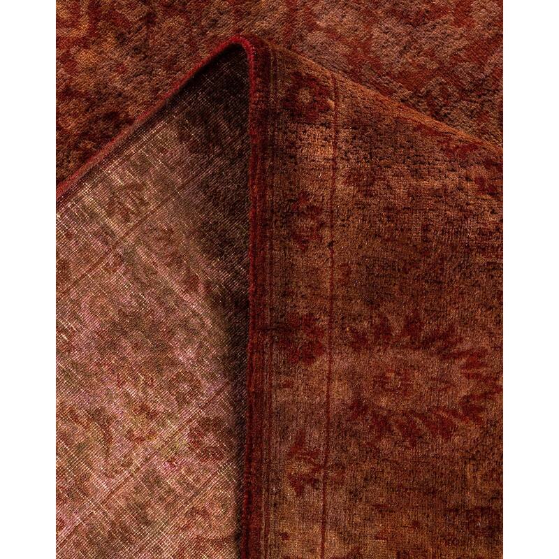 Overton Hand Knotted Wool Vintage Inspired Modern Contemporary Overdyed Brown Area Rug - 4' 9" x 7' 5"