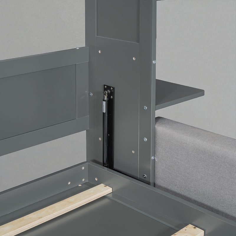 Queen Size Murphy Bed with Sofa, Space-Saving Wall Bed, Easy Pull-Out Design