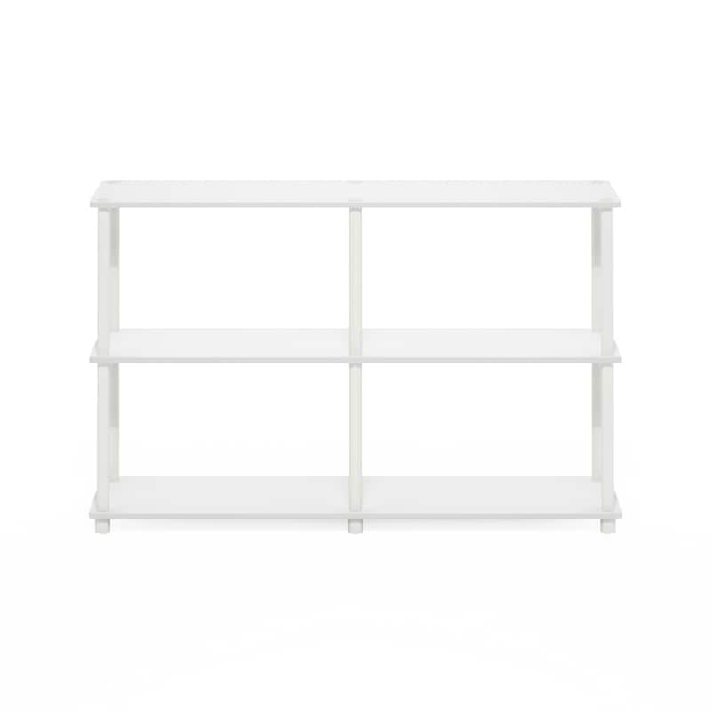 3 Tiers Wood Household Shelving Unit in White (47.2 in. W x 29.5 in. H x 11.6 in. D) - 47.2
