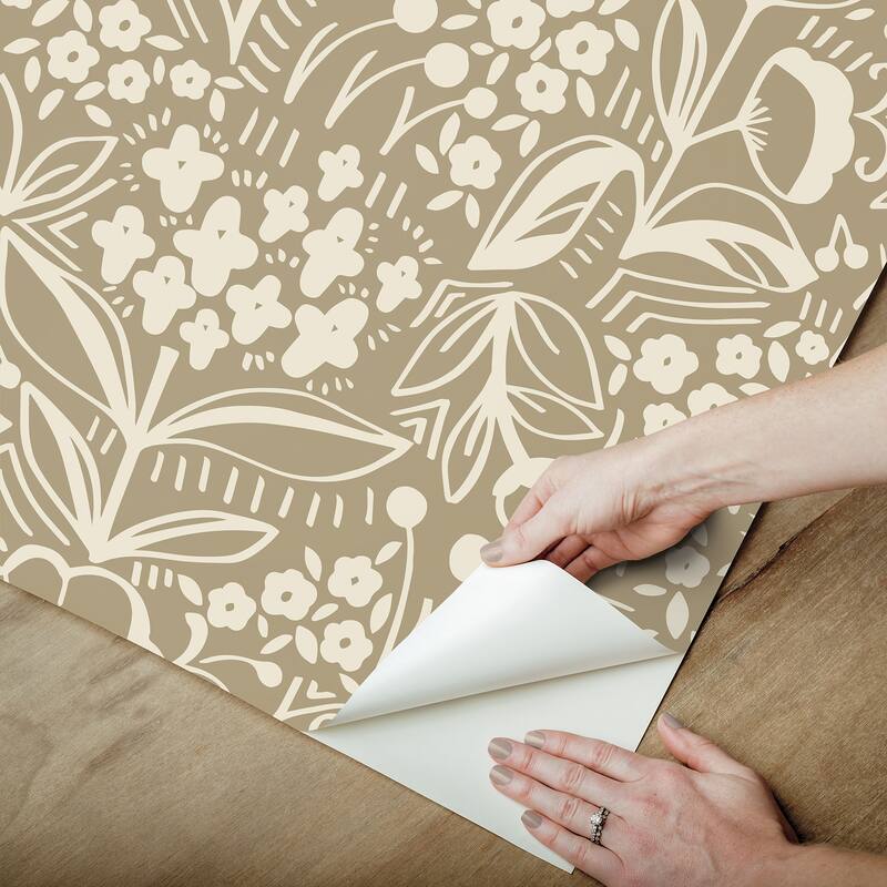 Megan Carter Jeani Light Brown Peel and Stick Wallpaper