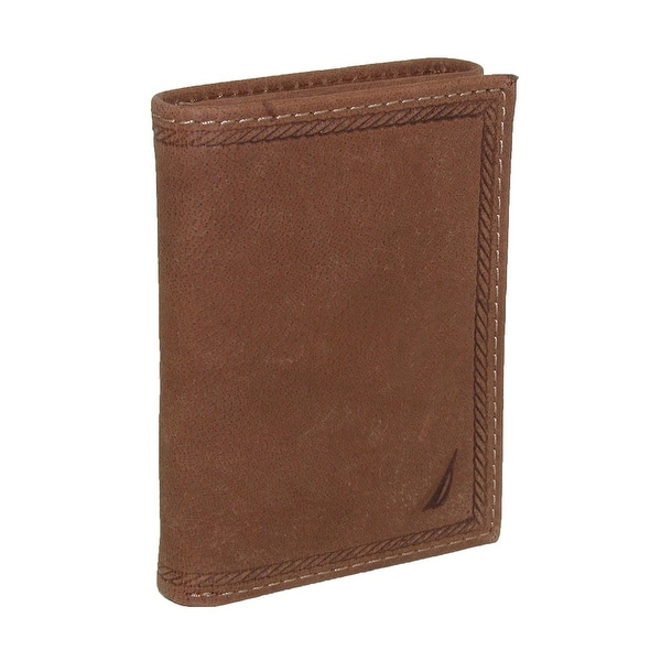 Nautica Men's Leather Gunwale Trifold Wallet - One size