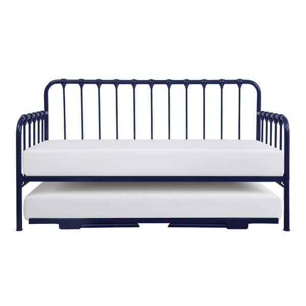 slide 2 of 6, Fremont & Park Eury Open Frame Metal Daybed with Lift-Up Trundle Navy Blue