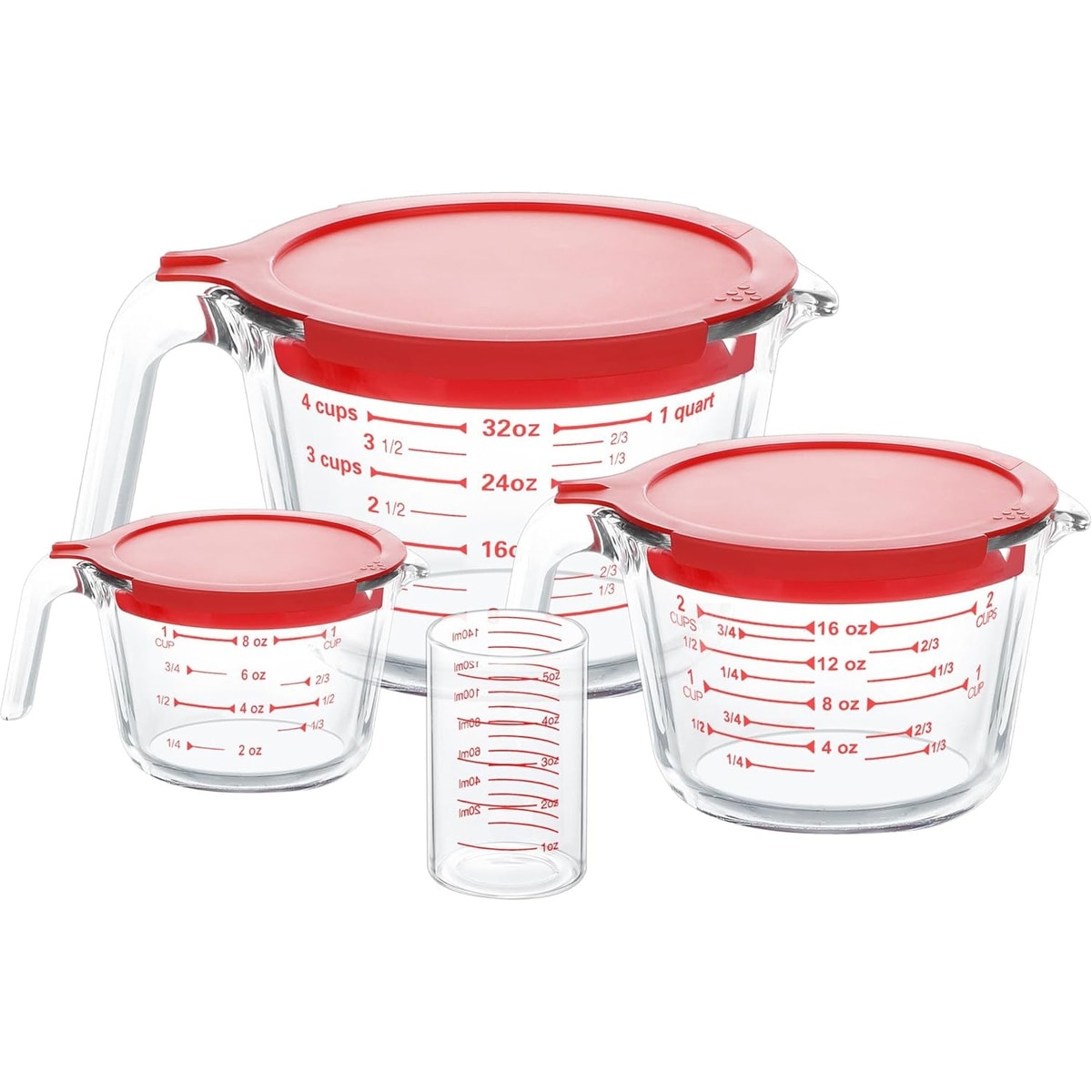 4-piece Glass Measuring Cup, Mixing Bowl with Lids for Kitchen - Bed Bath &  Beyond - 42876891
