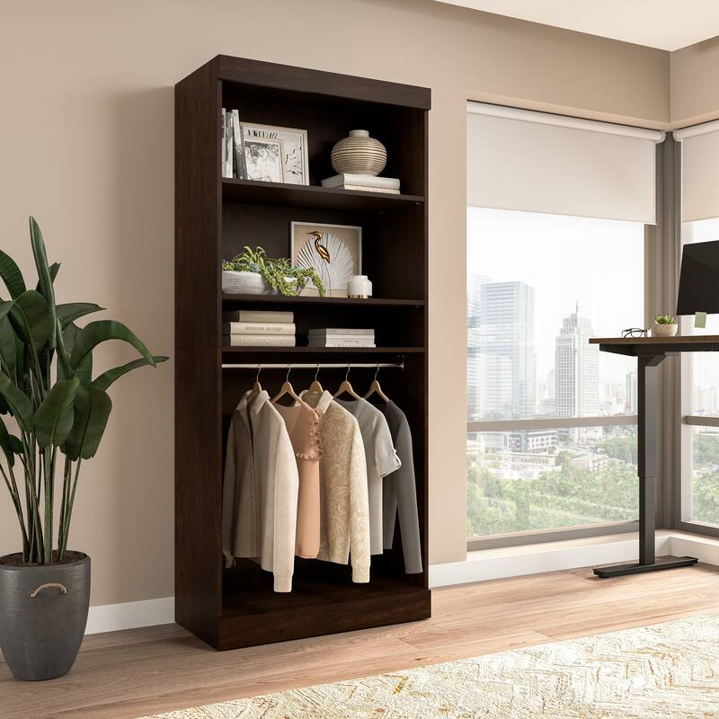 Pur 36W Closet Organizer, Home Organization Wardrobe by Bestar - Chocolate