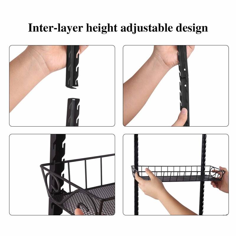 Adjustable Wall Mount Spice Rack Organizer - 4.33"D x 15.75"W x 63"H
