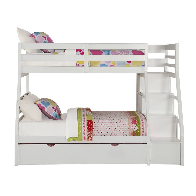 Farley Twin Over Full Bunk Bed with Storage Ladder and Trundle