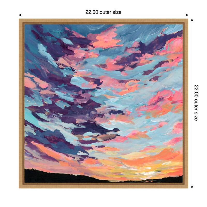 Kate and Laurel Sylvie Sunset Study Framed Canvas by Emily Kenney