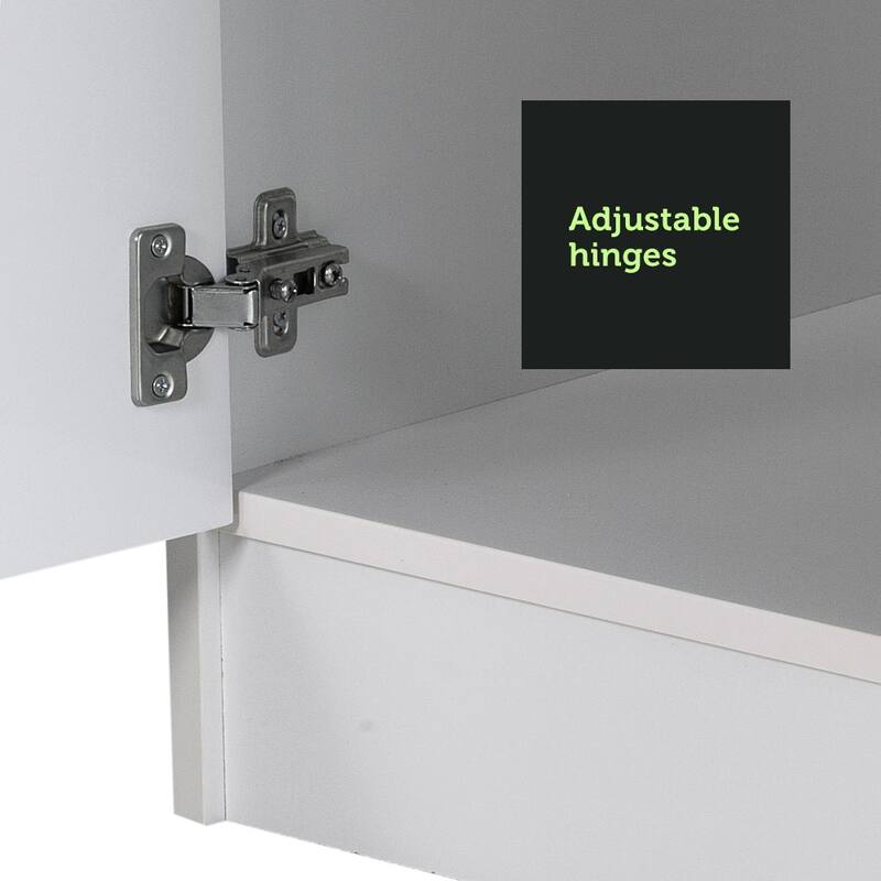 Madesa 2 Door Storage Cabinet with Ample Shelf Space 31"L Utility Armoire Closet Entryway and Bedroom Organization Unit