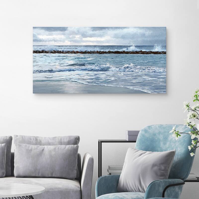 Sunrise Blues Panel Light by Studio Arts Canvas Art Print