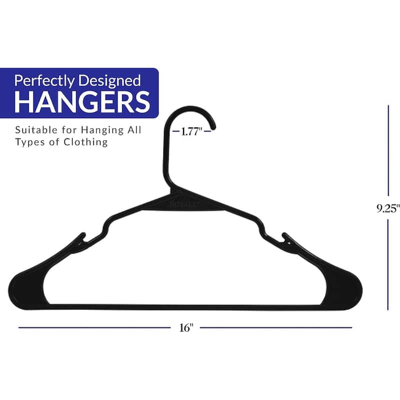 Royale Plastic Hangers For Clothes - Ideal For Everyday Standard Use