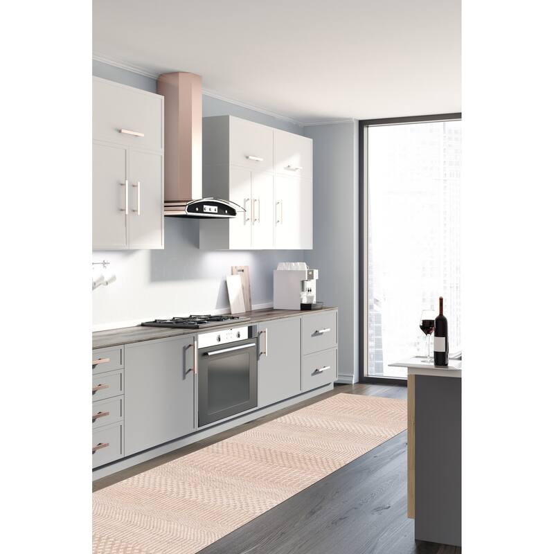 ECARPETGALLERY Hand-knotted Finest Silk Shadow Beige Silk, Wool Rug - 2'4 x 9'11