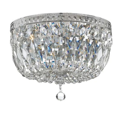 Bellevue 3 Light 12" Wide Flush Mount Ceiling Fixture with Crystal