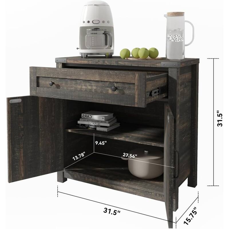 Farmhouse Cabinet with Drawers and Doors 31.5 inch - 15.75"D x 31.5"W x 31.5"H