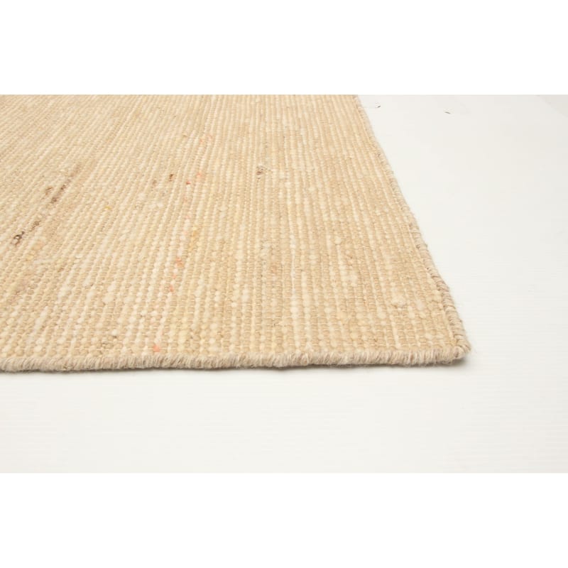 ECARPETGALLERY Braid weave Sienna Beige Wool Rug - 5'0 x 7'0