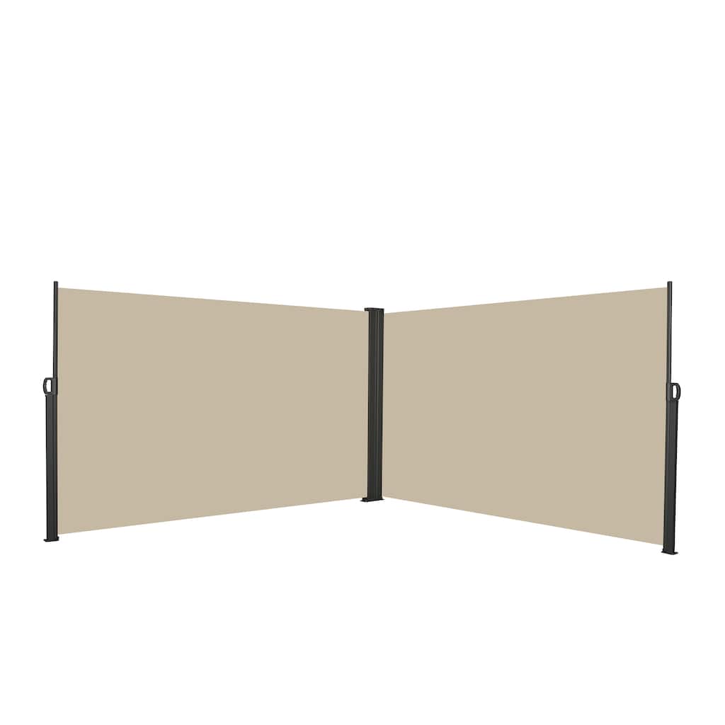 Retractable Side Awning, Waterproof & UV-Resistant, Privacy Screen Divider for Balcony (Beige)