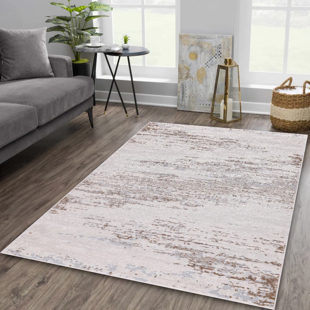 Nevada Collection Abstract Neutral Area Rug