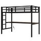preview thumbnail 8 of 10, Black Twin XL Size Metal Loft Bed with Power Outlet and LED Lighted, Space-Saving, Noise Reduced