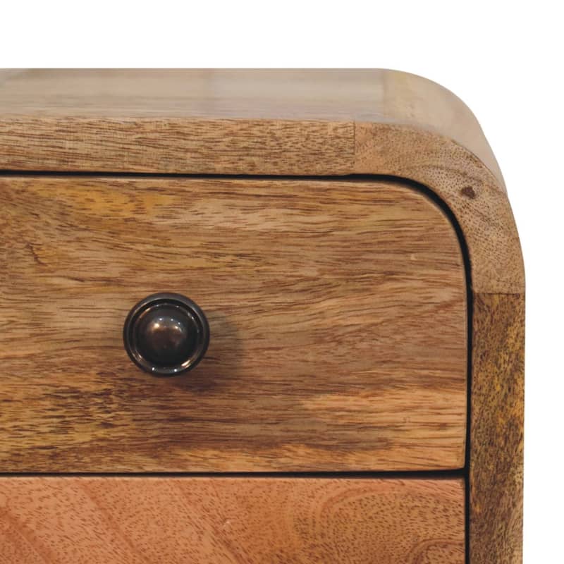 HomeRoots 16" Oak Solid Wood Square Two Drawer Nightstand