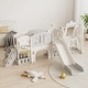 preview thumbnail 2 of 20, Toddler Slide, 11 in 1 Baby Slide Playground with Basketball Hoop and Extra long aisle, Strong swing, Easy Assembly Playset