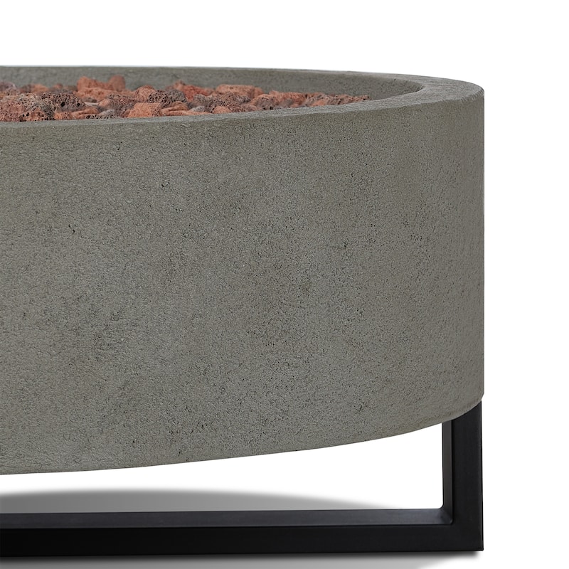 Idledale 40" LP Fire Bowl in Glacier Gray by Real Flame