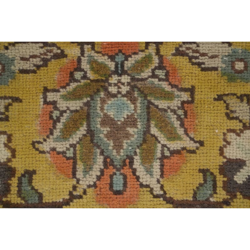 Hand Knotted Oriental 100% Wool Carpet Traditional All-Over Oranges & Rust Tabriz Area Rug - 11' 3'' X 7' 7''