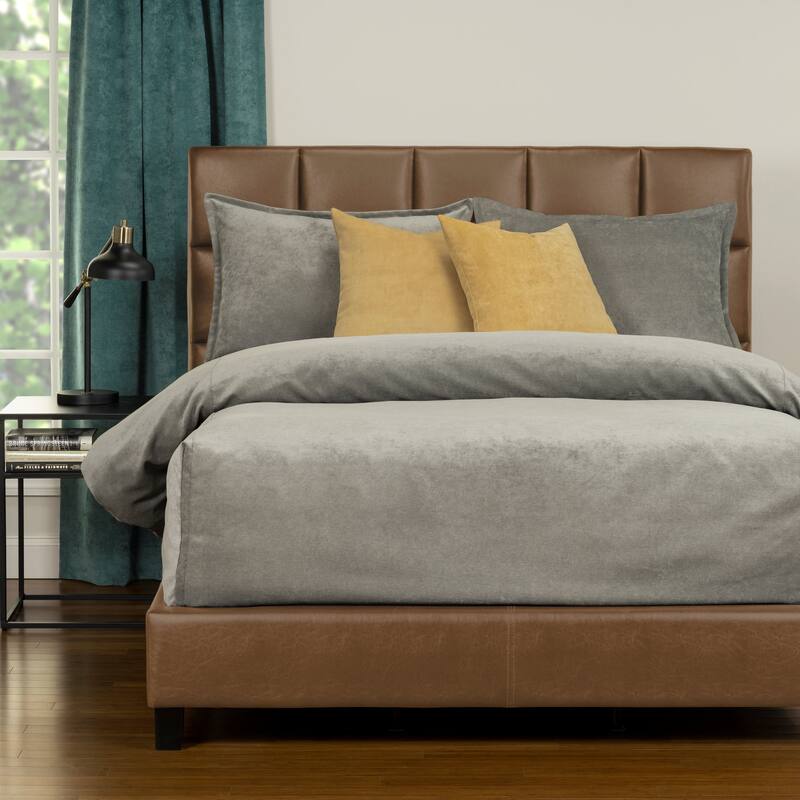 Mixology Padma 5 Piece Bed Cap Set with Sewn Corners - Smoke - Full