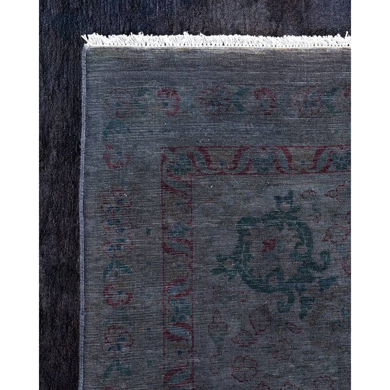 Overdyed, One-of-a-Kind Hand-Knotted Area Rug - Black - 9' 2" x 12' 7"