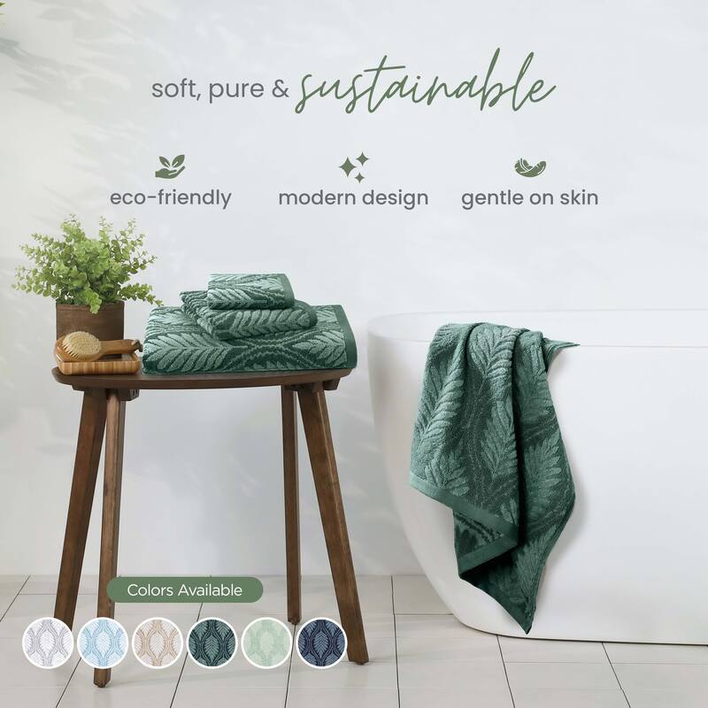 Martex Restore Fern Ogee Sage Bath Towel