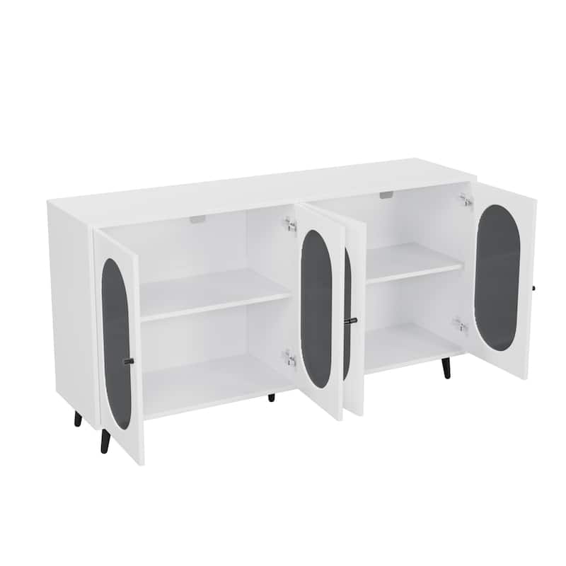 Modern Style Freestanding 4 Door Dining Cabinet