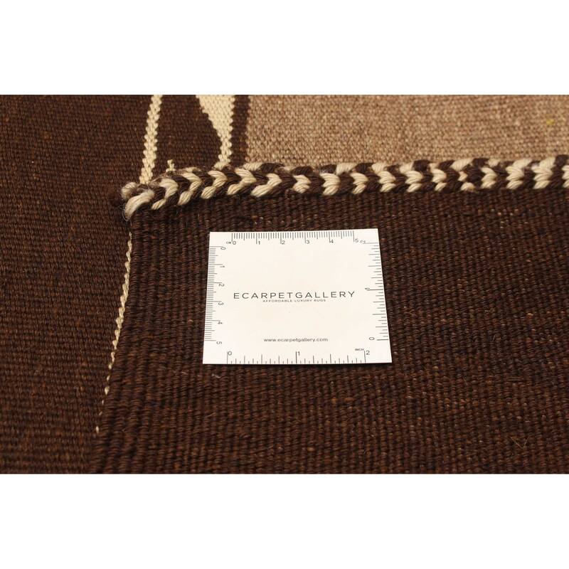 ECARPETGALLERY Flat-Weave Ankara FW Brown Wool Kilim - 5'2 x 16'5