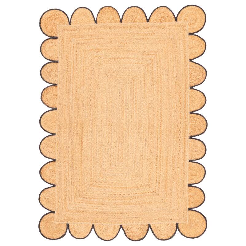 ECARPETGALLERY Braided Weave Palas Denizli Tan Jute Rug - 4'7 x 6'5