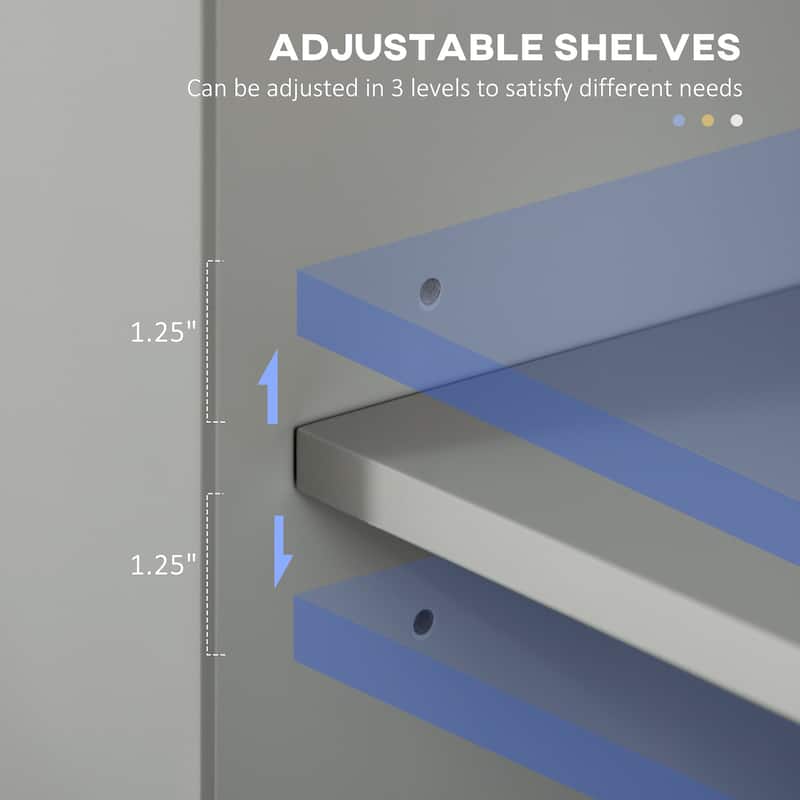Tall Bathroom Cabinet with Adjustable Shelves Anti Tilt Design and Space Saving Storage - 23.5" W x 11.75" D x 71.75" H