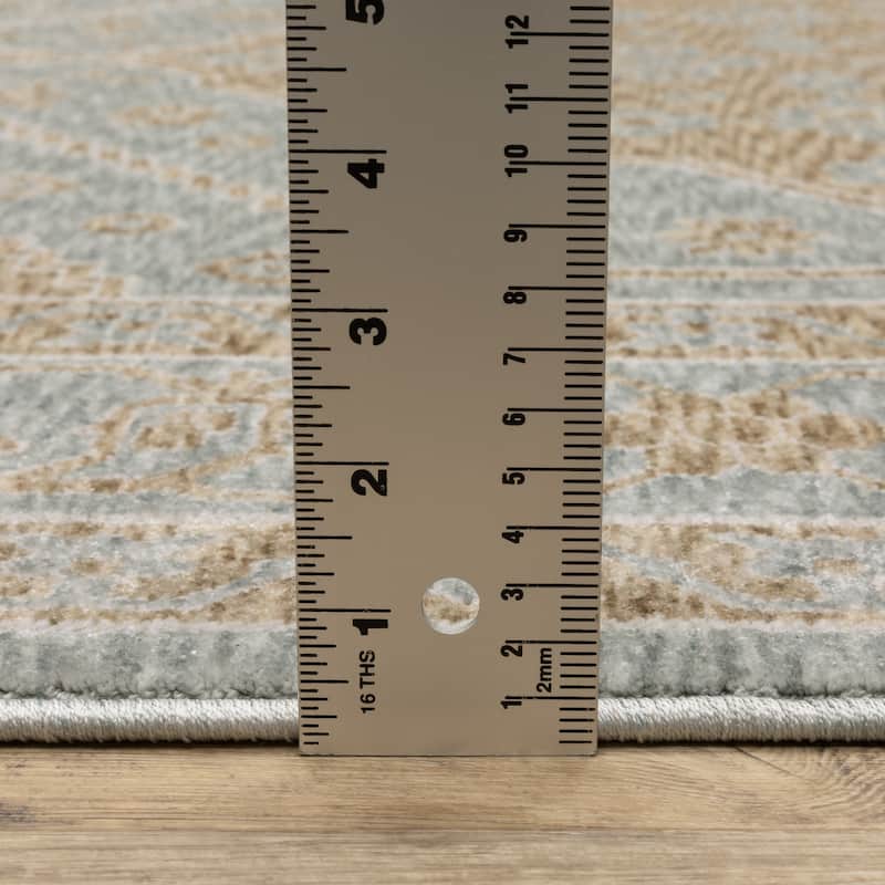 Style Haven Estella Global Center Medallion Brown/Pale Blue Area Rug