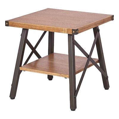 Canopy End Table - Stylish Accent Table for Living Room, Bedroom & More - Metal Frame Design - 19.5