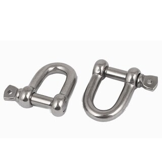 35mm x 20mm Stainless Steel Wire Rope Bow Shackle Silver Tone 2PCS ...