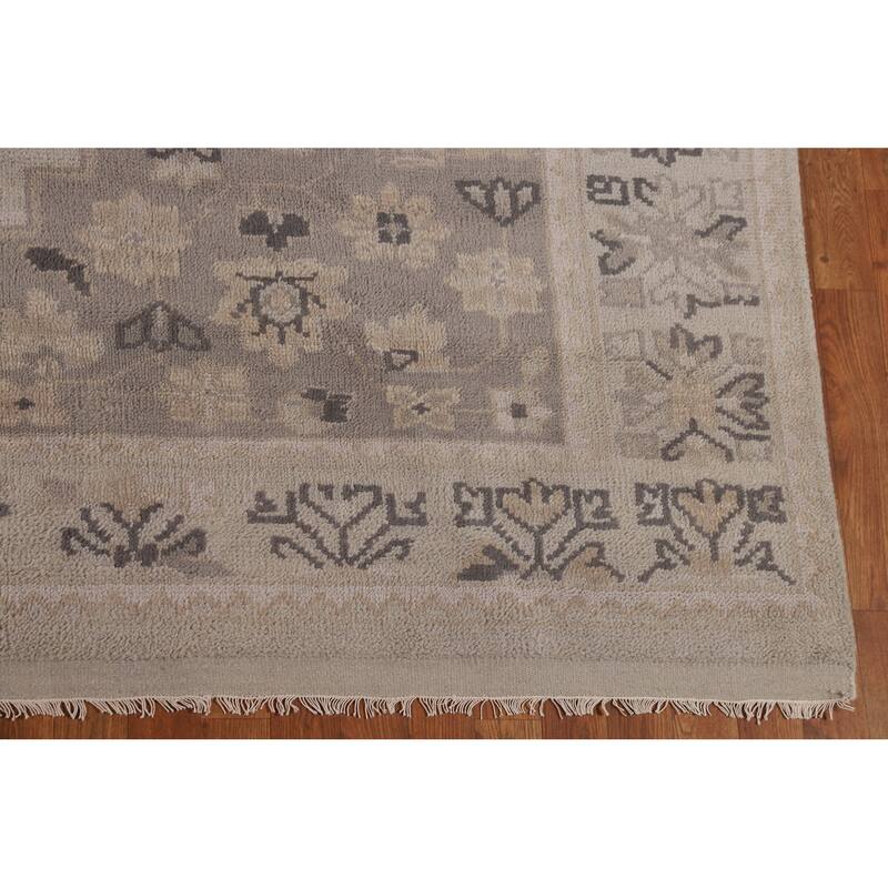 Heriz Serapi Indian Area Rug Handmade Beige Wool Carpet - 8'9" x 11'10"