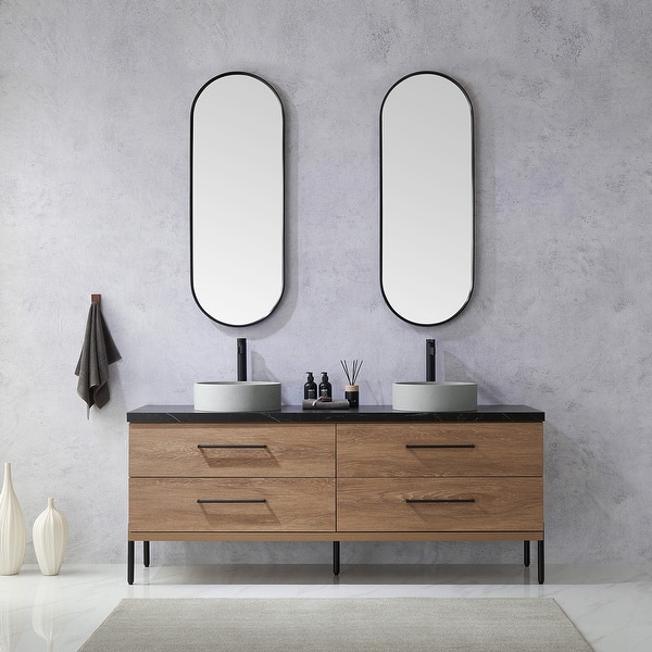 slide 2 of 80, Trento Bath Vanity with Sintered Stone Top with Concrete Sink (C)