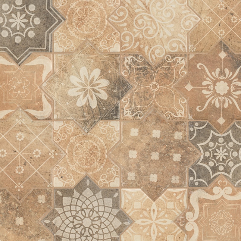 Merola Tile Tech Land Star Fire Temple/Cross Fire Temple 6" x 12" Porcelain Floor and Wall Tile - 2 Tiles