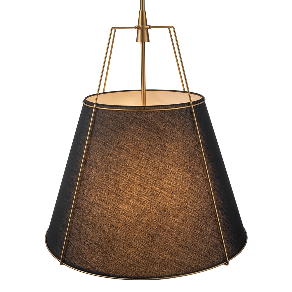 Mid Century 4-Light Conical Fabric Shade Lantern Pendant Ambient Light