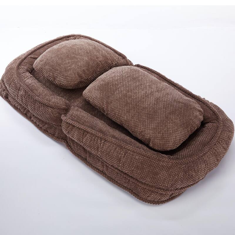 Bean Bag Chair Folding Lazy Sofa Chair Sleeping Mat Pet Bed with Adjustable Backrest and Pillow for Lounging, Napping, Sleeping