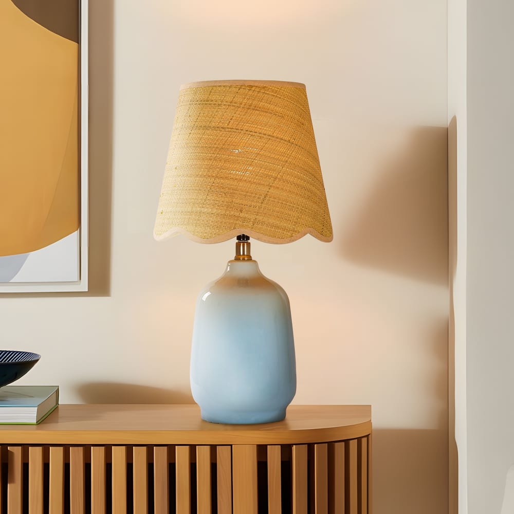 18.9" Ceramic LED Table Lamp, Living Room Lamps For End Tables