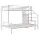 preview thumbnail 5 of 13, Metal Bed Frame Twin over Full Size Bunk Bed with Storage Staircase, Open Wardrobe and Full-Length Guardrail for Bedroom